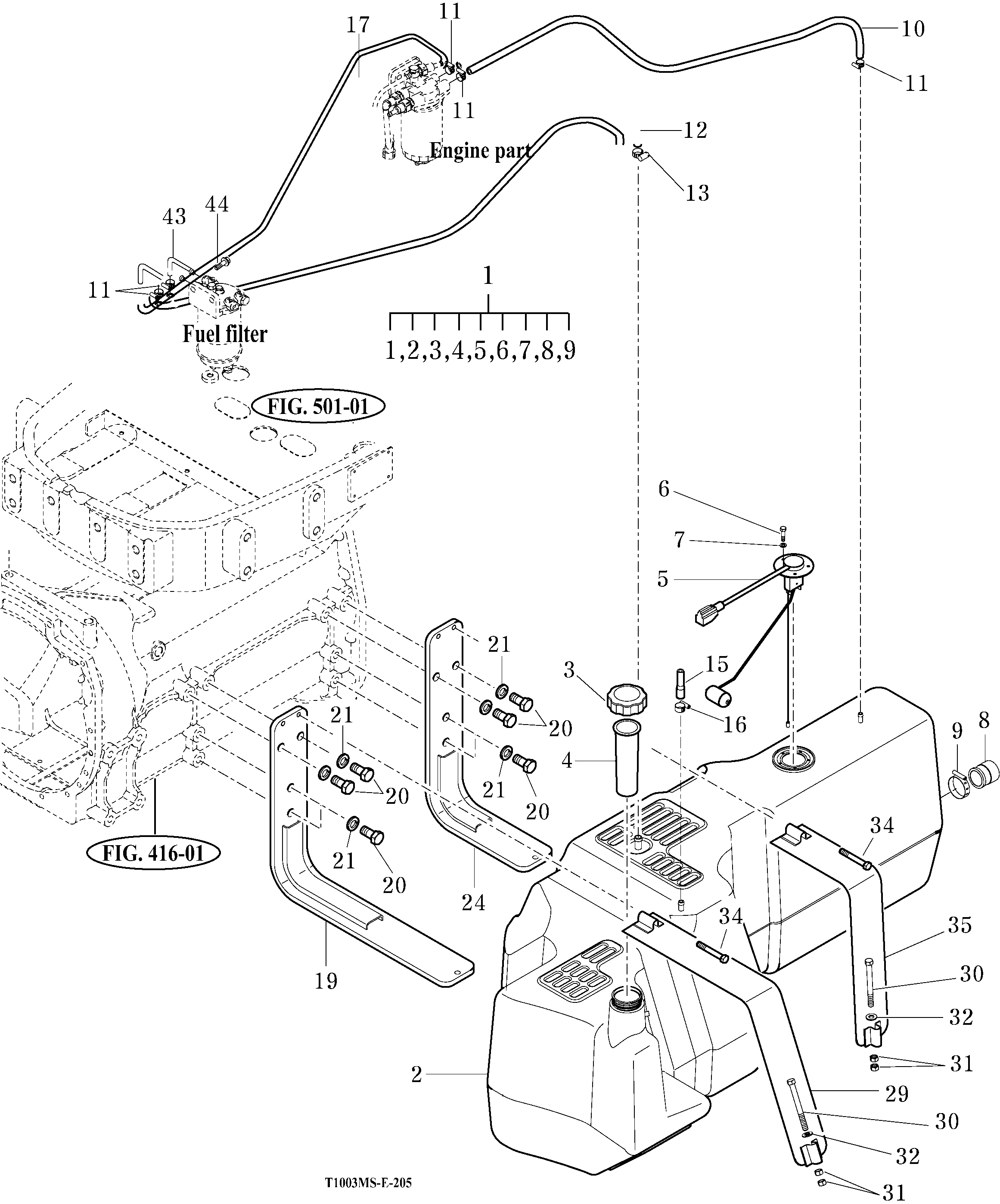 205 FUEL TANK & FUEL LINES - TYM Tractors