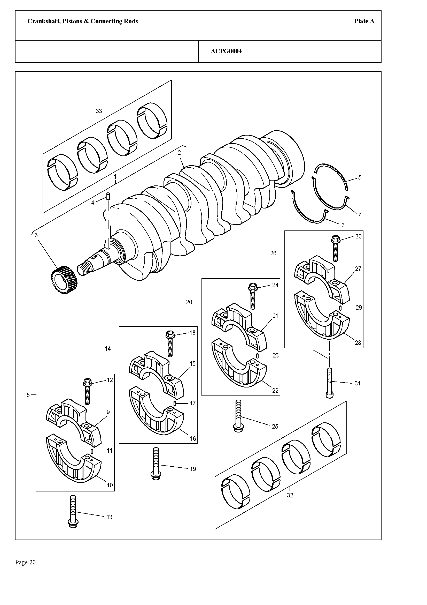 102 Crankshaft, Pistons & Connecting Rods TYM Tractors