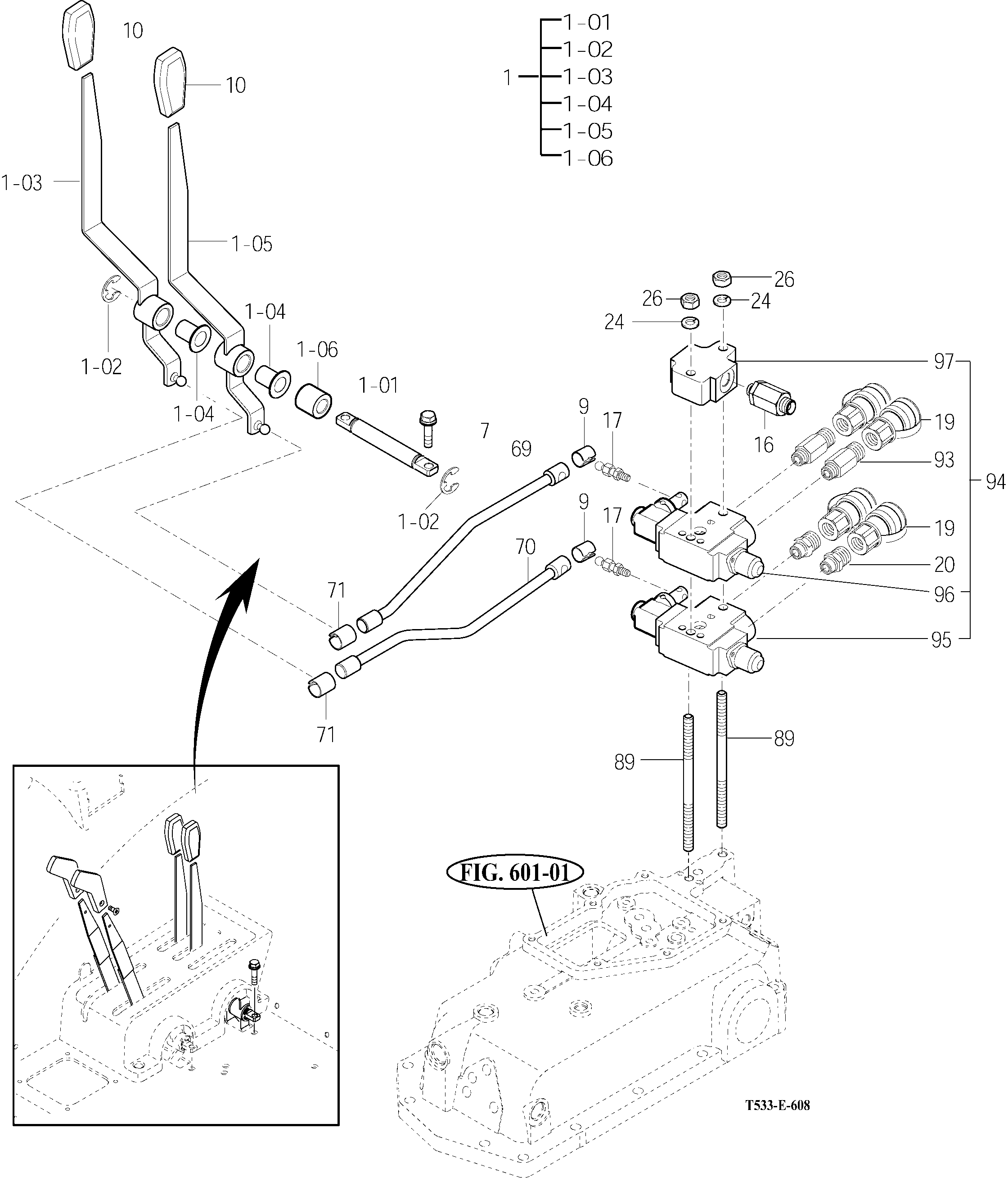 608B EXTERIOR HYD. VALVE (GBC TYPE) - TYM Tractors
