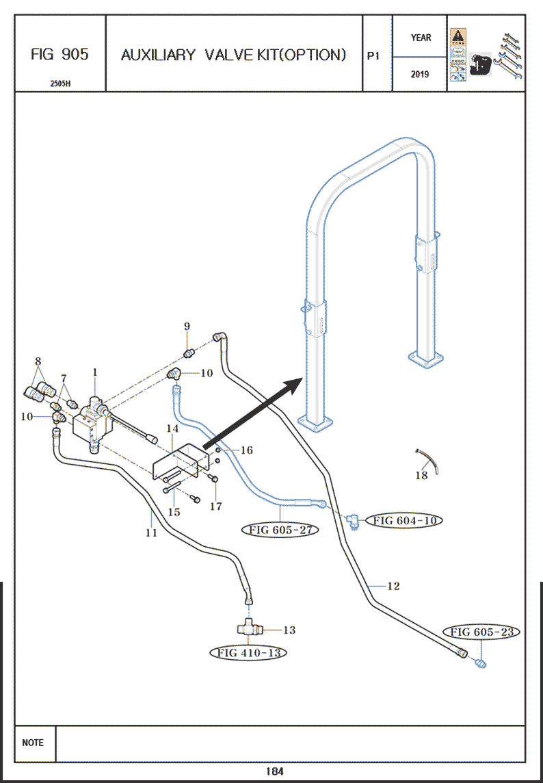905 AUXILIARY VALVE KIT(OPTION) - TYM Tractors